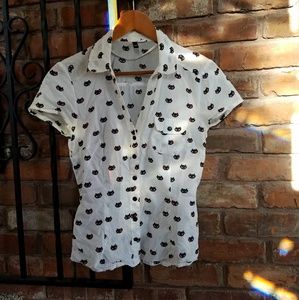 H&M Cat Print Shirt